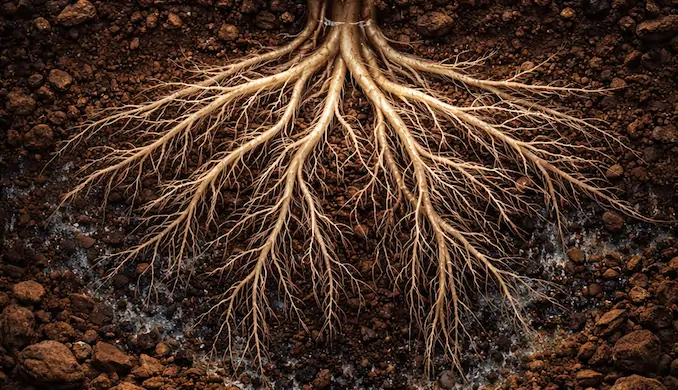 Cannabis root zone cross section illustrating hydraulic nutrient flow and root temperature control for optimal growth